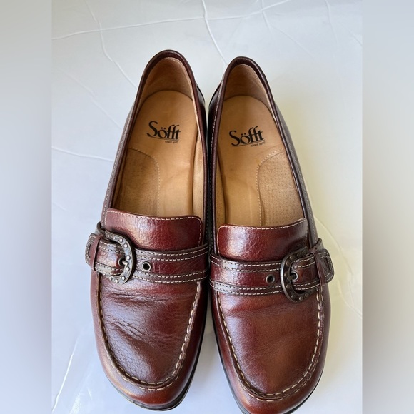 Sofft Womens Brown Leather Slip On Loafers Size 7.5M - Picture 4 of 8